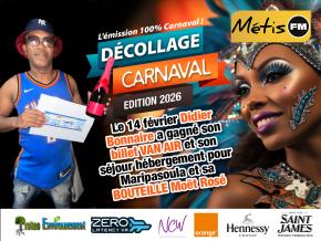 GAGNANTS DES VOYAGES ET CHAMPAGNES DU DECOLLAGE CARNAVAL 2026 POUR LA ST VALENTIN