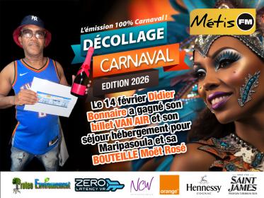 GAGNANTS DES VOYAGES ET CHAMPAGNES DU DECOLLAGE CARNAVAL 2026 POUR LA ST VALENTIN